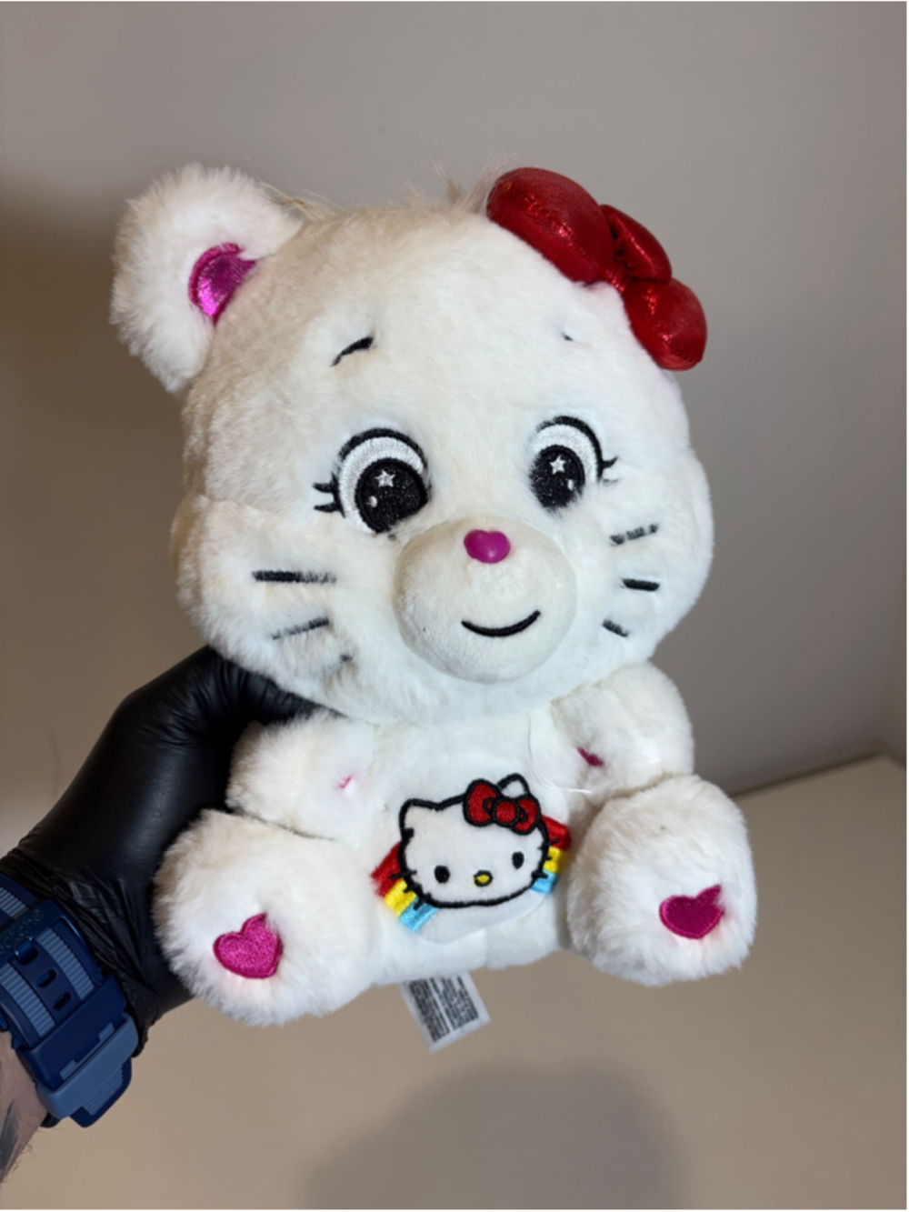 Care Bears X Hello Kitty Cheer Bear 8.5 Plush Toy Sanrio 2023 #F